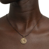 Elephant Eye Necklace Brass Etched