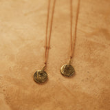 Elephant Eye Necklace Brass Carved