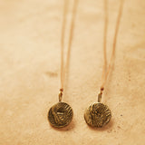 Elephant Eye Necklace Brass Carved